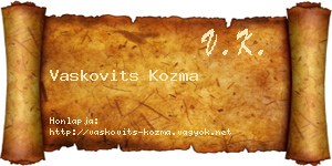 Vaskovits Kozma névjegykártya